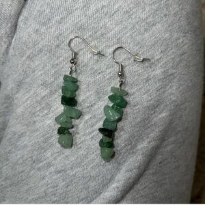 Green Aventurine Crystal Dangle Earrings